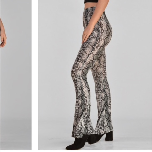 snakeskin flares